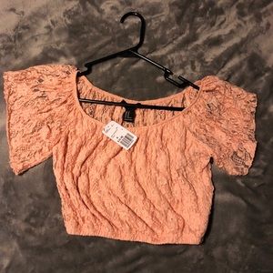 Peach colored f21 cropped top